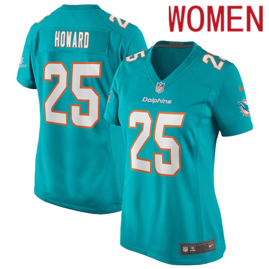 Women Miami Dolphins #25 Xavien Howard Nike Green Game NFL Jersey